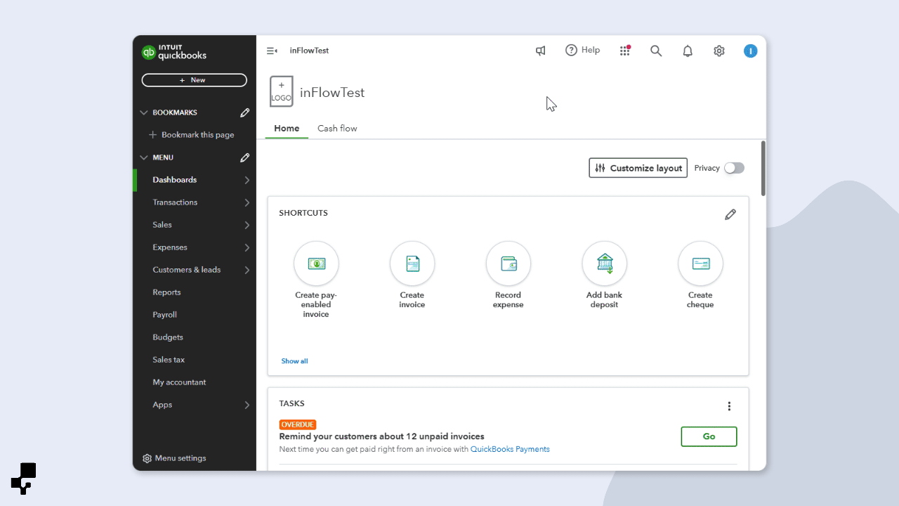 This image shows how you can enable shipping settings in QuickBooks Online.